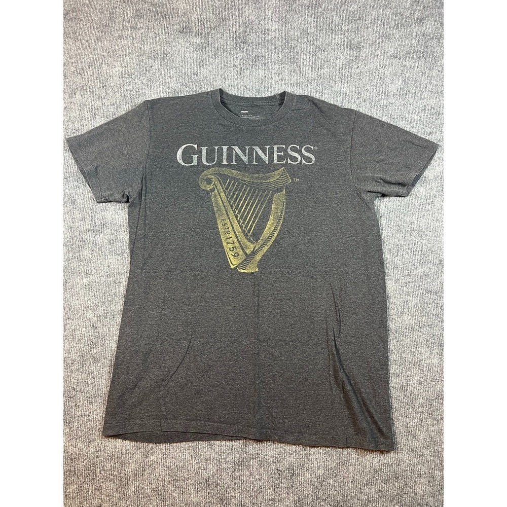 Guinness Classic Public Opinion Men's Black T-Shirt with Irish Gold Harp Design